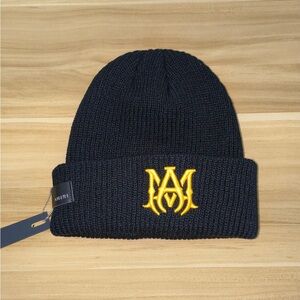 AMIRI Black Ribbed Knit Beanie